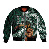 Hawaii Ikaika Warrior Football Bomber Jacket Polynesian Tribal Tattoo - Polynesian Pride