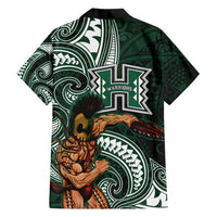 Hawaii Ikaika Warrior Football Family Matching Off Shoulder Maxi Dress and Hawaiian Shirt Polynesian Tribal Tattoo LT05 - Polynesian Pride