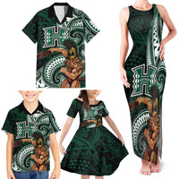 Hawaii Ikaika Warrior Football Family Matching Tank Maxi Dress and Hawaiian Shirt Polynesian Tribal Tattoo LT05 - Polynesian Pride