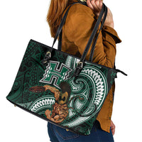 Hawaii Ikaika Warrior Football Leather Tote Bag Polynesian Tribal Tattoo - Polynesian Pride