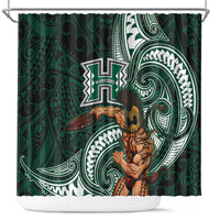 Hawaii Ikaika Warrior Football Shower Curtain Polynesian Tribal Tattoo - Polynesian Pride