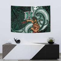 Hawaii Ikaika Warrior Football Tapestry Polynesian Tribal Tattoo - Polynesian Pride