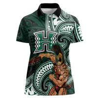 Hawaii Ikaika Warrior Football Women Polo Shirt Polynesian Tribal Tattoo LT05 Female Black - Polynesian Pride