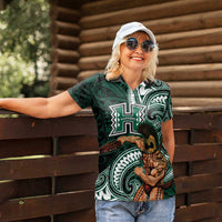 Hawaii Ikaika Warrior Football Women Polo Shirt Polynesian Tribal Tattoo LT05 - Polynesian Pride