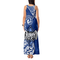 Personalised Hafa Adai Guam History and Chamorro Heritage Day Tank Maxi Dress Blue Latte Stone LT05 - Polynesian Pride