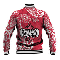 Personalised Hafa Adai Guam History and Chamorro Heritage Day Baseball Jacket Red Latte Stone LT05 - Polynesian Pride