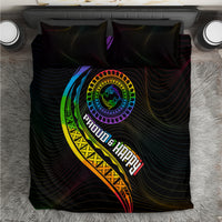 LGBT History Month Bedding Set Proud And Happy Polynesian Dolphin LT05 Black - Polynesian Pride