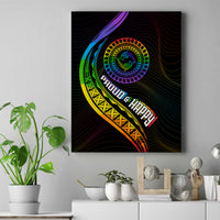 LGBT History Month Canvas Wall Art Proud And Happy Polynesian Dolphin LT05 Black - Polynesian Pride