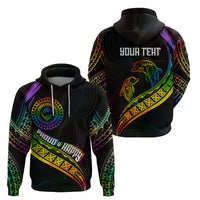 Personalised LGBT History Month Hoodie Proud And Happy Polynesian Dolphin LT05 - Polynesian Pride