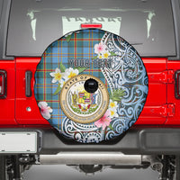 Hawaii State Spare Tire Cover Tropical Flowers With Tartan Pattern LT05 - Polynesian Pride