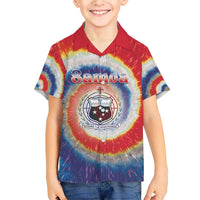 Samoa Family Matching Short Sleeve Bodycon Dress and Hawaiian Shirt Tie Dye Unique Style