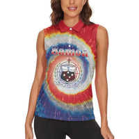 Samoa Women Sleeveless Polo Shirt Tie Dye Unique Style