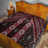 New Zealand Aotearoa Quilt Red Poutama With Taniko Pattern LT05 - Polynesian Pride