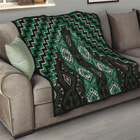 New Zealand Aotearoa Quilt Green Poutama With Taniko Pattern LT05 - Polynesian Pride