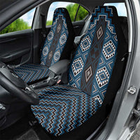New Zealand Aotearoa Car Seat Cover Blue Poutama With Taniko Pattern LT05