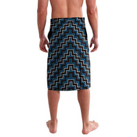 New Zealand Aotearoa Lavalava Blue Poutama With Taniko Pattern LT05 - Polynesian Pride
