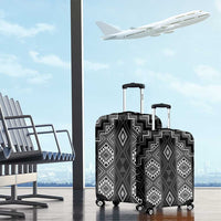 New Zealand Aotearoa Luggage Cover Black Poutama With Taniko Pattern LT05