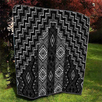 New Zealand Aotearoa Quilt Black Poutama With Taniko Pattern LT05 - Polynesian Pride