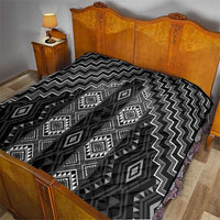 New Zealand Aotearoa Quilt Black Poutama With Taniko Pattern LT05 - Polynesian Pride