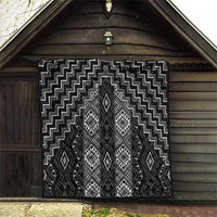 New Zealand Aotearoa Quilt Black Poutama With Taniko Pattern LT05 - Polynesian Pride