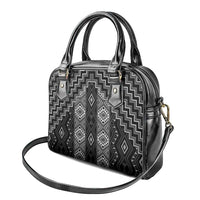 New Zealand Aotearoa Shoulder Handbag Black Poutama With Taniko Pattern LT05 - Polynesian Pride