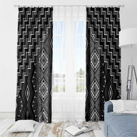New Zealand Aotearoa Window Curtain Black Poutama With Taniko Pattern LT05