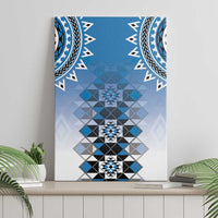 New Zealand Canvas Wall Art Poutama Mix Blue Taniko Inspired Art LT05