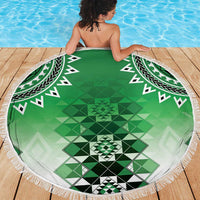 New Zealand Beach Blanket Poutama Mix Green Taniko Inspired Art LT05