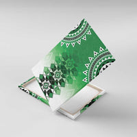 New Zealand Canvas Wall Art Poutama Mix Green Taniko Inspired Art LT05