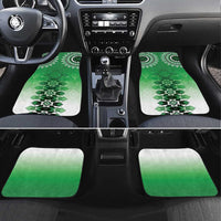 New Zealand Car Mats Poutama Mix Green Taniko Inspired Art LT05