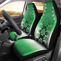 New Zealand Car Seat Cover Poutama Mix Green Taniko Inspired Art LT05