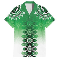 New Zealand Hawaiian Shirt Poutama Mix Green Taniko Inspired Art LT05