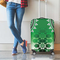 New Zealand Luggage Cover Poutama Mix Green Taniko Inspired Art LT05