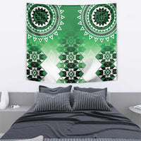 New Zealand Tapestry Poutama Mix Green Taniko Inspired Art LT05