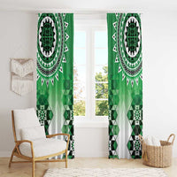 New Zealand Window Curtain Poutama Mix Green Taniko Inspired Art LT05