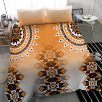 New Zealand Bedding Set Poutama Mix Orange Taniko Inspired Art LT05