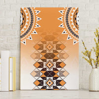 New Zealand Canvas Wall Art Poutama Mix Orange Taniko Inspired Art LT05
