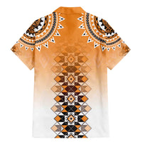 New Zealand Family Matching Mermaid Dress and Hawaiian Shirt Poutama Mix Orange Taniko Inspired Art LT05 - Polynesian Pride