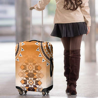 New Zealand Luggage Cover Poutama Mix Orange Taniko Inspired Art LT05