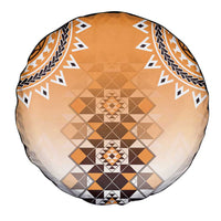 New Zealand Spare Tire Cover Poutama Mix Orange Taniko Inspired Art LT05