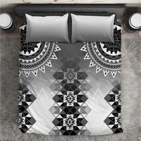 New Zealand Bedding Set Poutama Mix Gray Taniko Inspired Art LT05