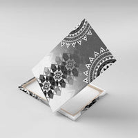 New Zealand Canvas Wall Art Poutama Mix Gray Taniko Inspired Art LT05