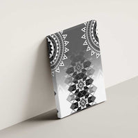 New Zealand Canvas Wall Art Poutama Mix Gray Taniko Inspired Art LT05