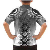 New Zealand Family Matching Mermaid Dress and Hawaiian Shirt Poutama Mix Gray Taniko Inspired Art LT05 - Polynesian Pride