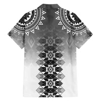 New Zealand Family Matching Short Sleeve Bodycon Dress and Hawaiian Shirt Poutama Mix Gray Taniko Inspired Art LT05 - Polynesian Pride