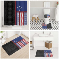 Samoa Flag Bathroom Set Ula Fala With Samoan Siapo - Polynesian Pride