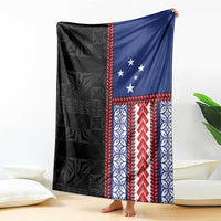 Samoa Flag Blanket Ula Fala With Samoan Siapo LT05 - Polynesian Pride
