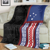 Samoa Flag Blanket Ula Fala With Samoan Siapo LT05 - Polynesian Pride