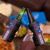 Samoa Flag 4 in 1 Can Cooler Tumbler Ula Fala With Samoan Siapo - Polynesian Pride