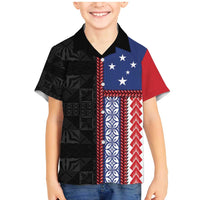 Samoa Flag Family Matching Mermaid Dress and Hawaiian Shirt Ula Fala With Samoan Siapo - Polynesian Pride